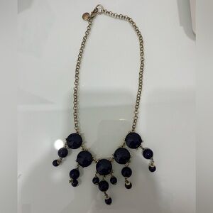 J.Crew Navy Bauble Bead Statement Necklace